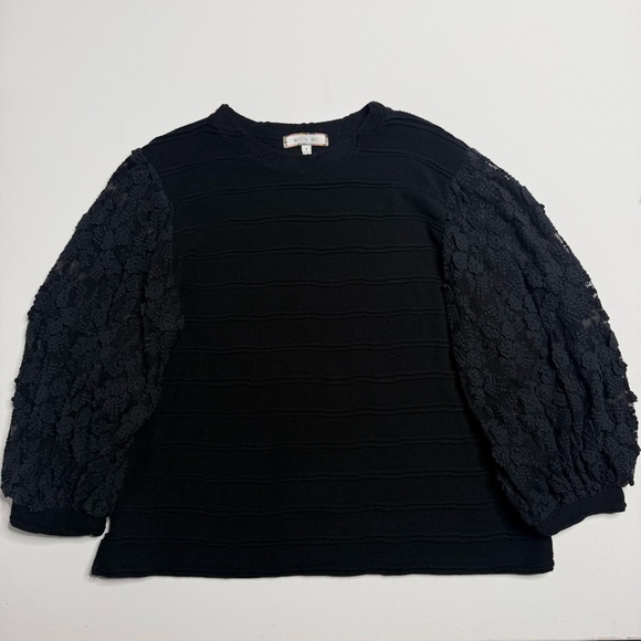 ANTHROPOLOGIE Eri + Ali Chelsea Floral Lace Puff Sleeve Boho Romantic Top - Picture 3 of 6